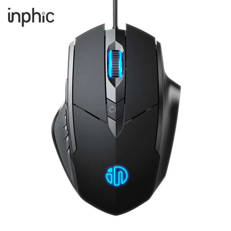 Inphic W1 Wired Mouse Esports Gaming Mouse Silent Office Mouse Three keys and six keys are optional