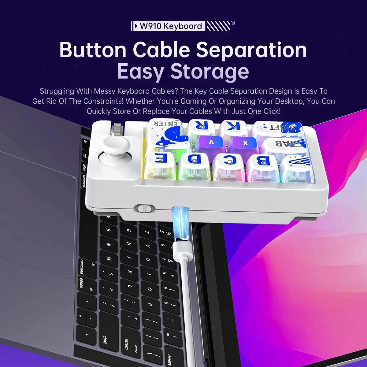 Wireless Mechanical Keyboard 2 Knob Bluetooth Keyboard RGB 12 Key Mini Button Gaming Keypad Mechanical Hot Swap Keyboard