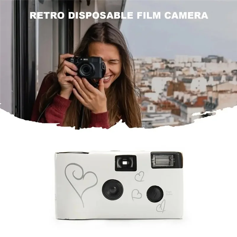 【BRAND NEW】Manual Foil Optical Camera 1CS Retro 27 Photos 35Mm Disposable Film Children's Childrenands Gift Single Use Camera Fi