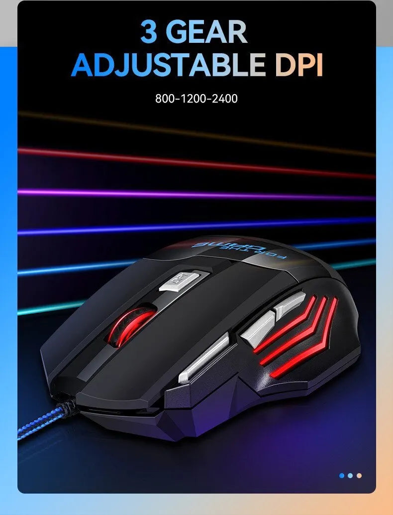 1 PC ITLY New Hyperspeed USB Gaming Mouse RGB Backlit Ergonomic Game Mice 7D Esports Wired Mouse for Laptop PC Gamer