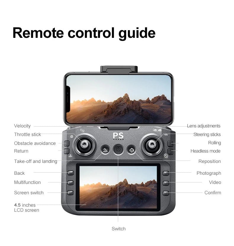 New D13 RC Drone 4K Professional HD Triple Camera 5G WIFI FPV Dron 360° Obstacle Avoidance Brushless Large Screen Quadcopter Toy