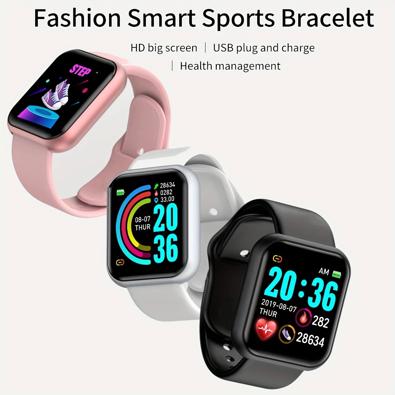 Smart Watch Sport Wristband Fitness Monitoring Track Heart Rate Call and Message Remind Men Smartwatch Woman 116 Plus Clock D13