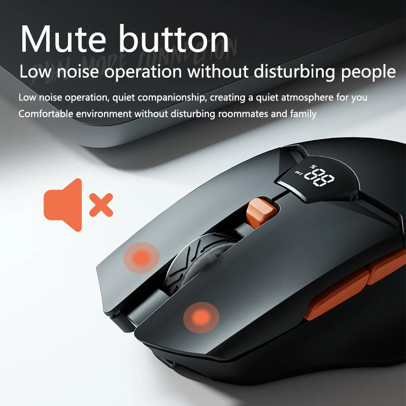 Warvank SX01 Bluetooth Wireless Mouse Smart Screen Battery Level Display Silent Office Mouse  600mAh Rechargeable Gaming Mouse