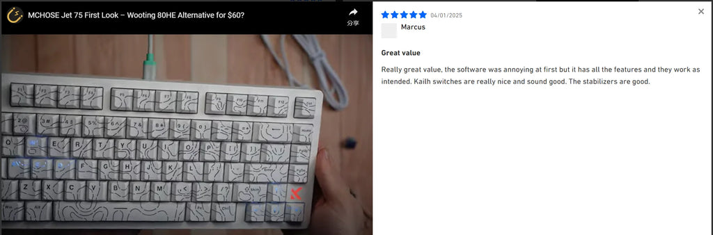 MCHOSE Jet 75 Magnetic Switch Gaming Keyboard Hall Effect Hot-Swappable Customized RGB Snap Tap 0.1ms Latency 8kHz Polling Rate