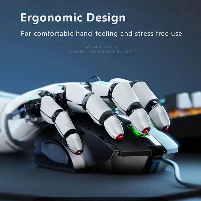 Inphic W1 Wired Mouse Esports Gaming Mouse Silent Office Mouse Three keys and six keys are optional