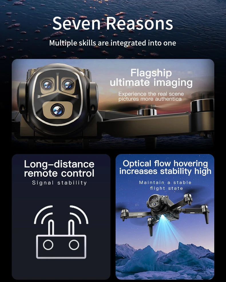 H21 Drone with VR Glasses 4K High-Definition Camera Brushless Motor RC Quadcopter optical flow dron aerial photography aircraft