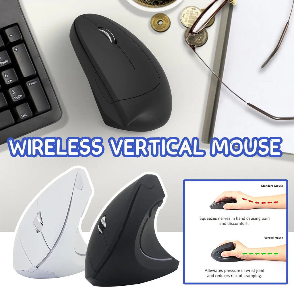 Ergonomic Vertical 2.4G Mute Mouse Wireless Computer Gaming Mice USB Optical DPI Mouse Right Left Hand For Laptop PC Desktop