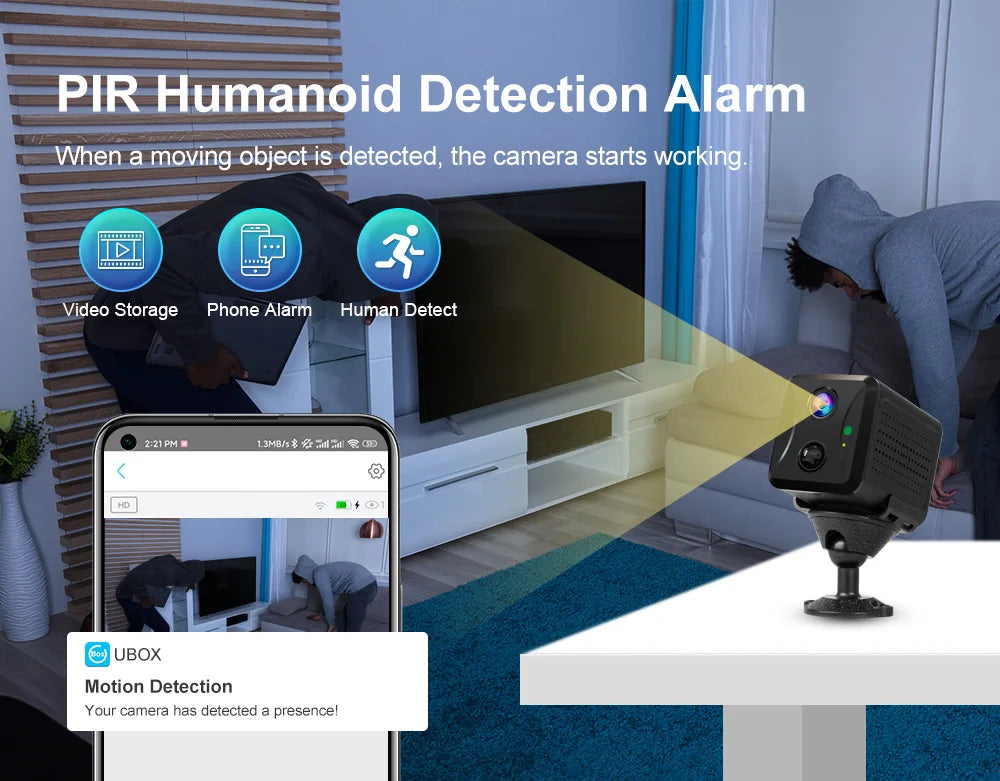 LS VISION 5MP 4G Mini CCTV Camera Wirelsess Indoor WiFi PIR Human Detection Night Vision Built-in Battery Surveillance Cameras