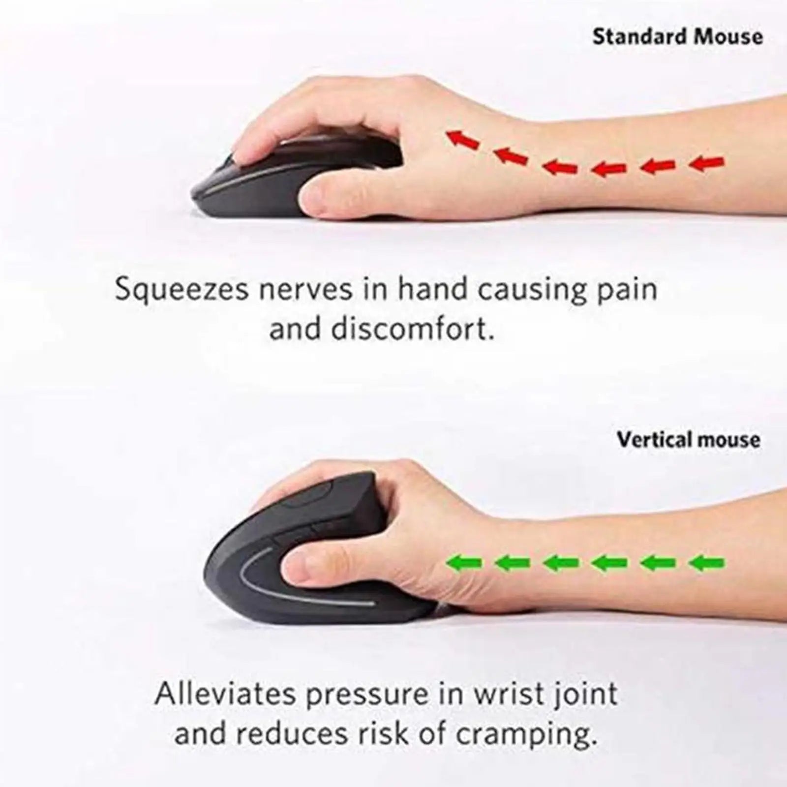 Ergonomic Vertical 2.4G Mute Mouse Wireless Computer Gaming Mice USB Optical DPI Mouse Right Left Hand For Laptop PC Desktop