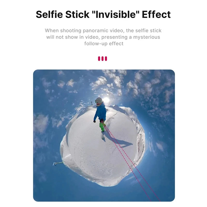 XB-For 360X4 3Meters Carbon Fiber Selfie Stick Invisible Sports Camera Telescopic Portable Recording Extension Stick