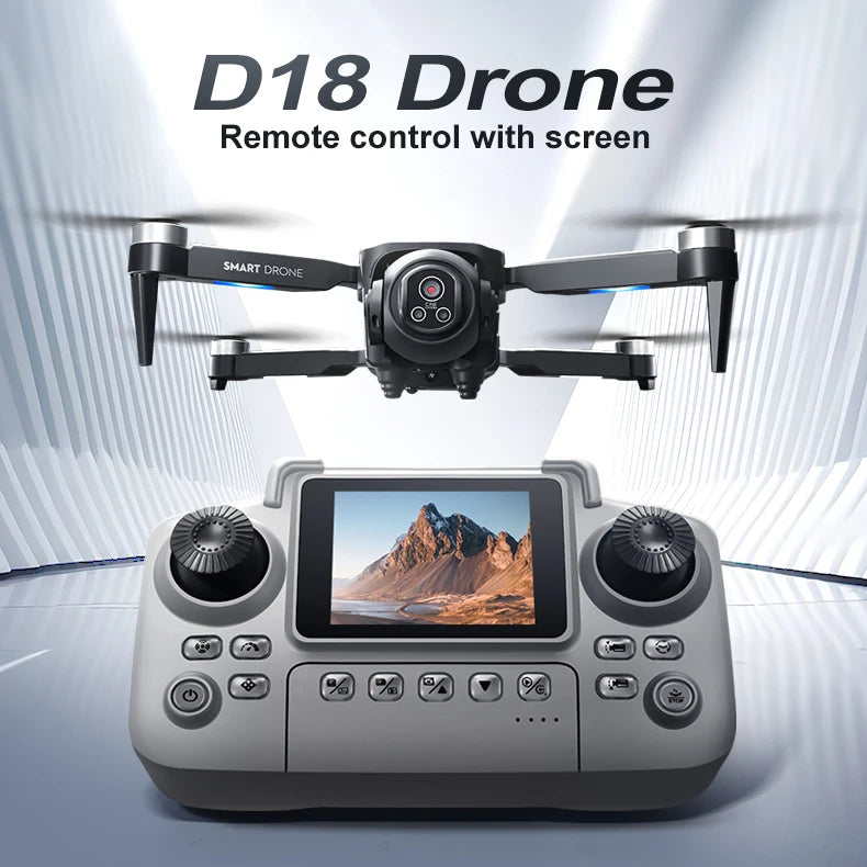 2025 New D18 Drone Professional 8K Camera 5G WiFi FPV UAV Screen Remote Control Brushless Obstacle Avoidance Quadcopter Toy