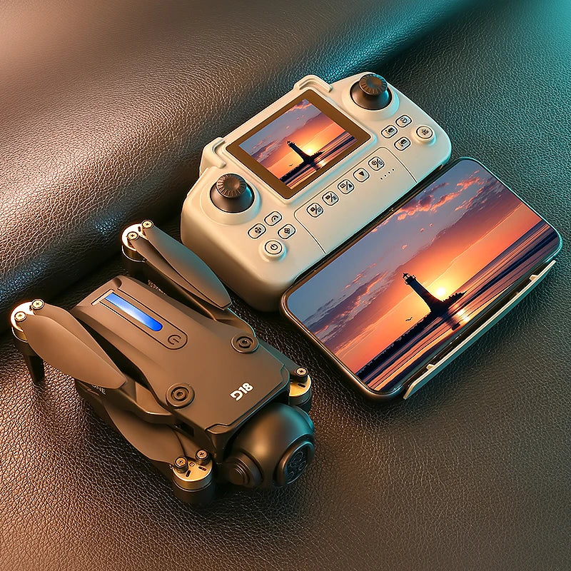 2025 New D18 Drone Professional 8K Camera 5G WiFi FPV UAV Screen Remote Control Brushless Obstacle Avoidance Quadcopter Toy
