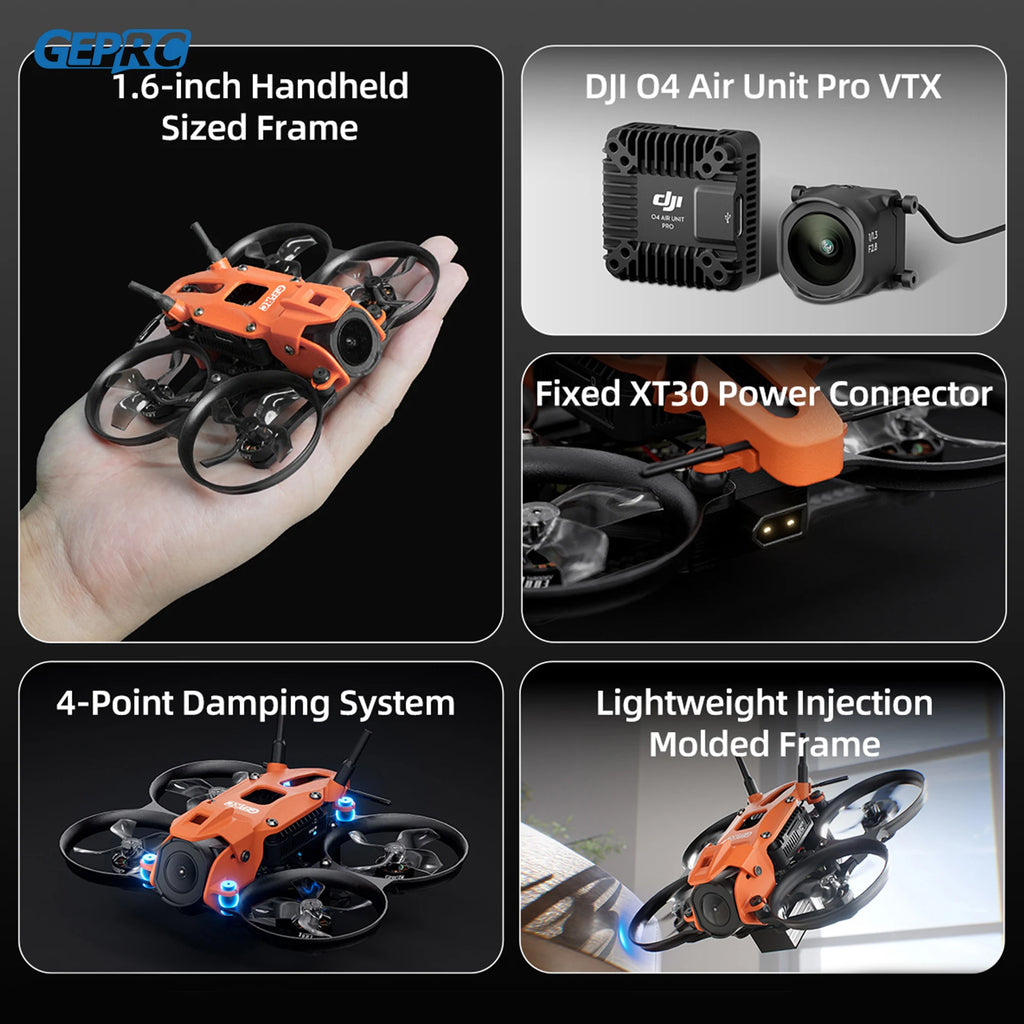 GEPRC DarkStar16 FPV Quadcopter O4 Air Unit PRO /WTFPV 1.6 Inch SPEEDX2 1003 14800KV LiHV 2S 530mAh 1636-4 RC Freestyle Drone