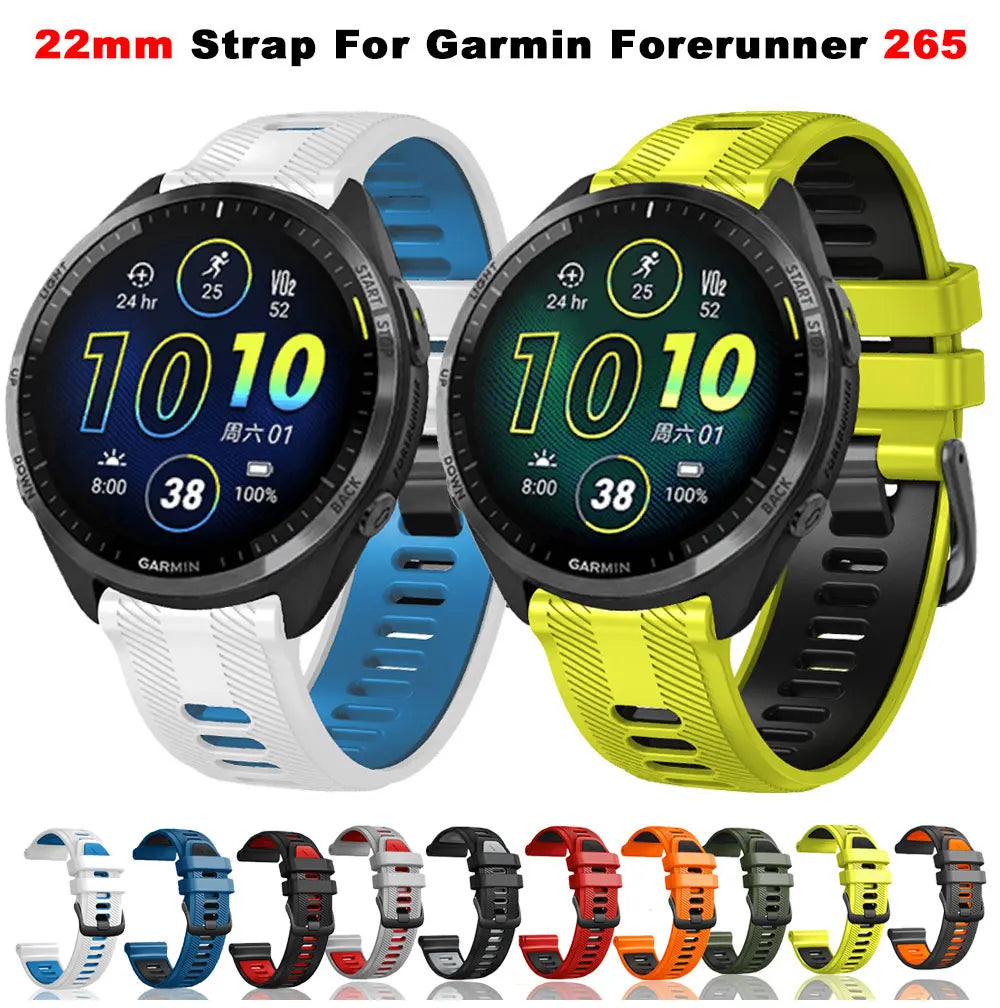 22mm Watchband For Garmin Forerunner 965 Watch Strap Silicone Bracelet Forerunner 945 935 745 Wristbands Replacement Correa Belt