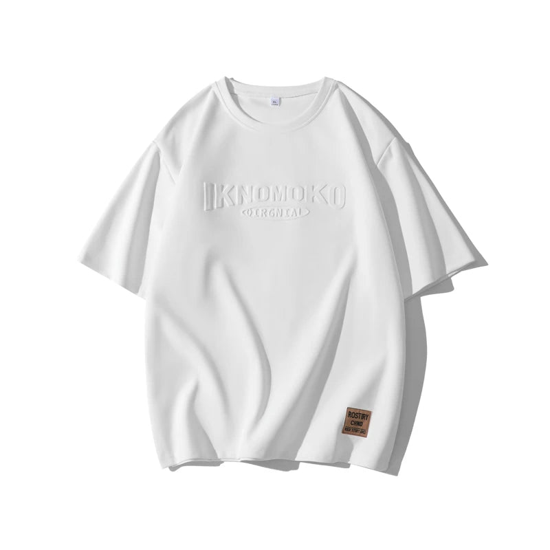 8XL Summer Men's T Shirt 2024 Retro Street Trendy Mens Loose Hip Hop Short Sleeve Casual Print Mens Streetwear Top Tees