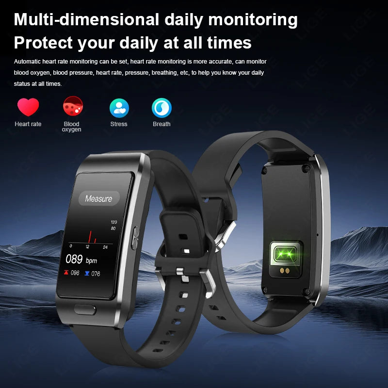 LIGE 2 In 1 TWS Headset Smart Watch 1.57" Men Women GPS Sports Fitness ECG Heart Rate Watches Bluetooth Call Music Smartwatch