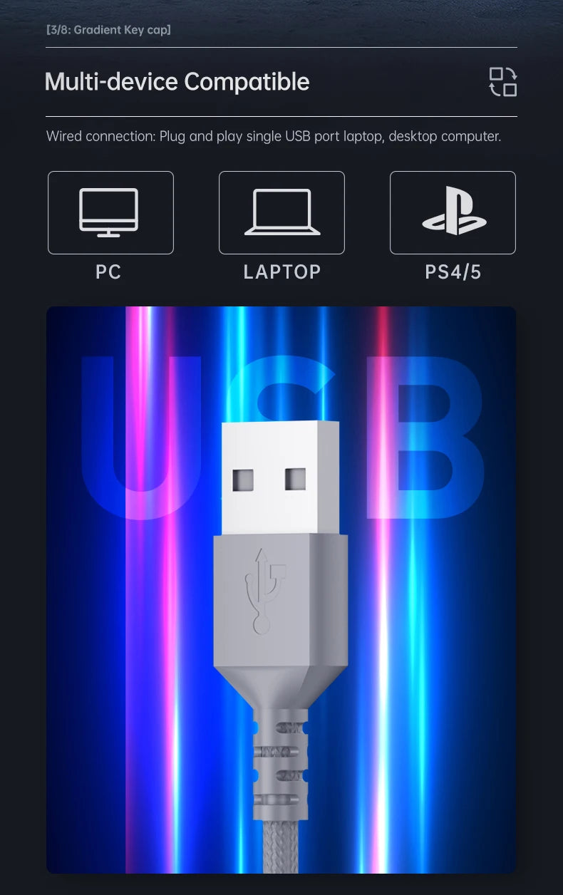 MACHENIKE GX30 Series Wireless Bluetooth Headphones 4 Modes 7.1 Surround Setting Bluetooth5.4 Gaming Headset Earphone