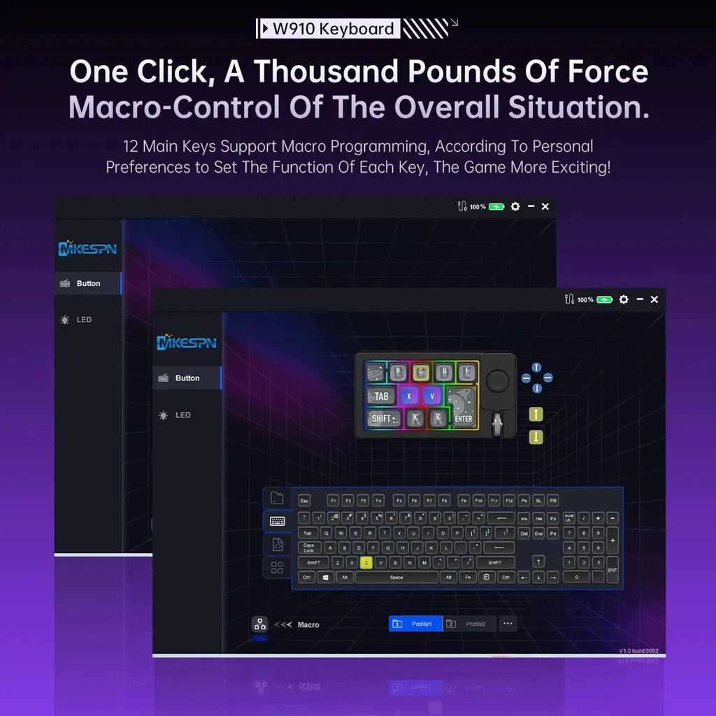 Wireless Mechanical Keyboard 2 Knob Bluetooth Keyboard RGB 12 Key Mini Button Gaming Keypad Mechanical Hot Swap Keyboard