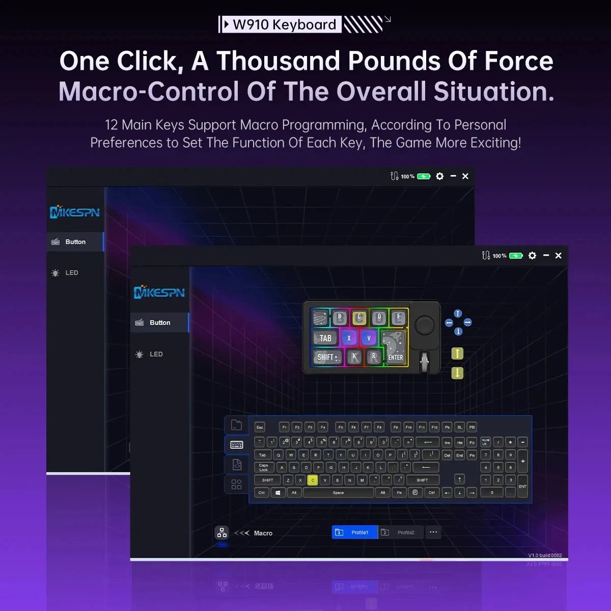 Wireless Mechanical Keyboard 2 Knob Bluetooth Keyboard RGB 12 Key Mini Button Gaming Keypad Mechanical Hot Swap Keyboard