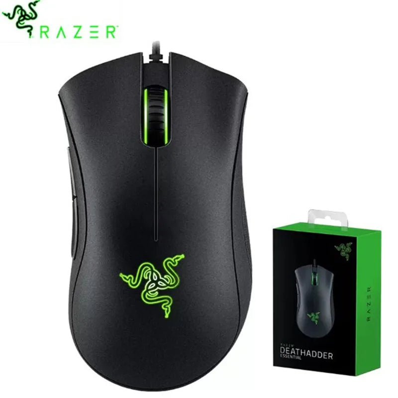 Razer DeathAdder Essential Wired Gaming Mouse Mice 6400DPI Optical Sensor 5 Independently Buttons For Laptop PC Gamer