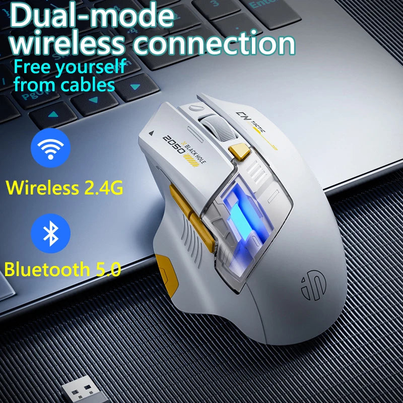 Inphic A9 Explorer Wireless Gaming Mouse 500mA Battery Level Display Ergonomics Bluetooth Office Mouse For PC Laptop