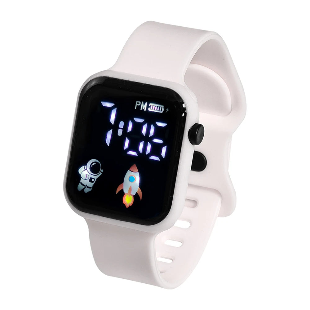 New Student Smart Watch Men's and Women's Astronaut Rocket Touch Screen Sports Electronic Watch Children's Festival Gift