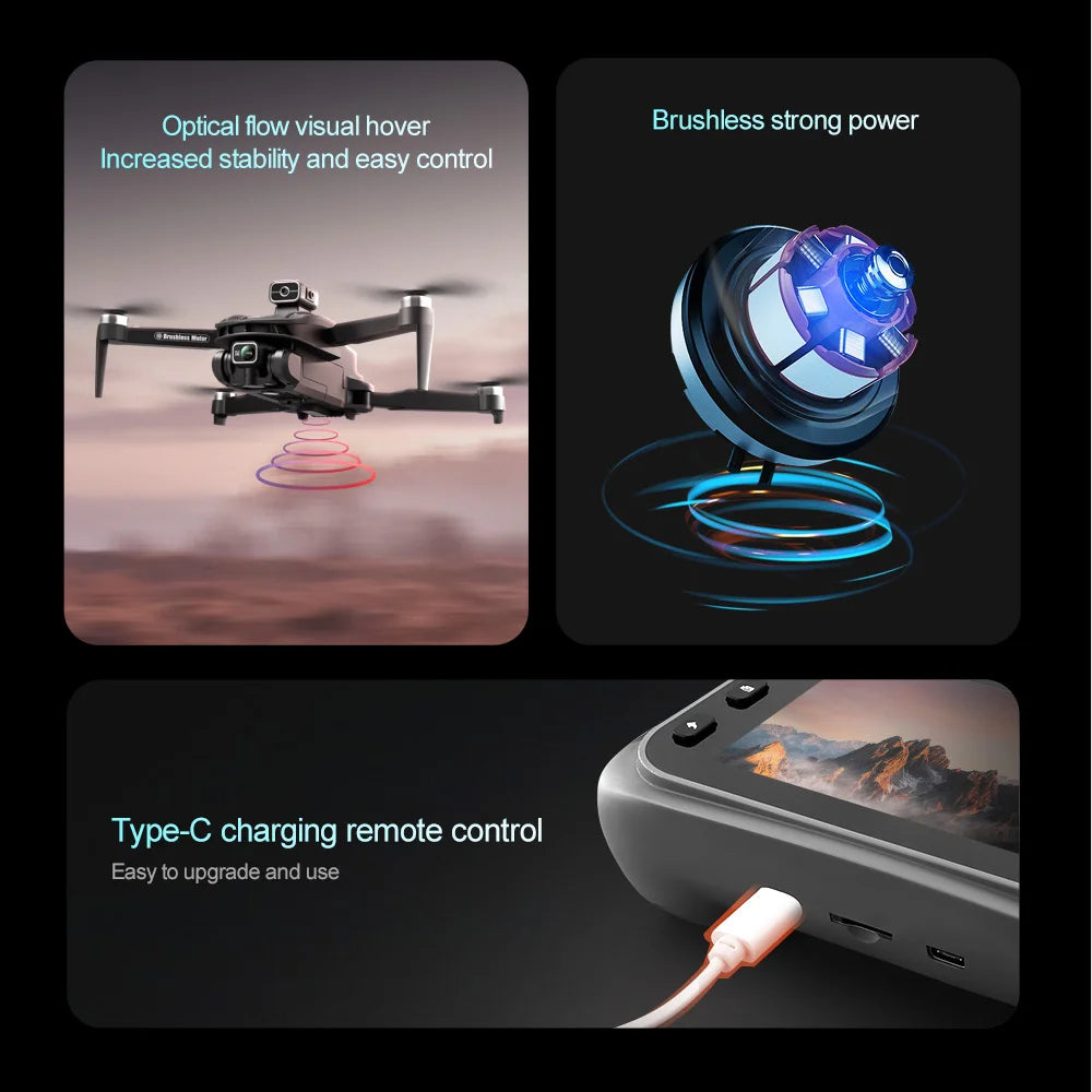 V168 MAX 8K GPS Drone Brushless Anti Drop Four Axis Long-Range Obstacle Avoidance Quadcopter Remote Controlled Aircraft Drone