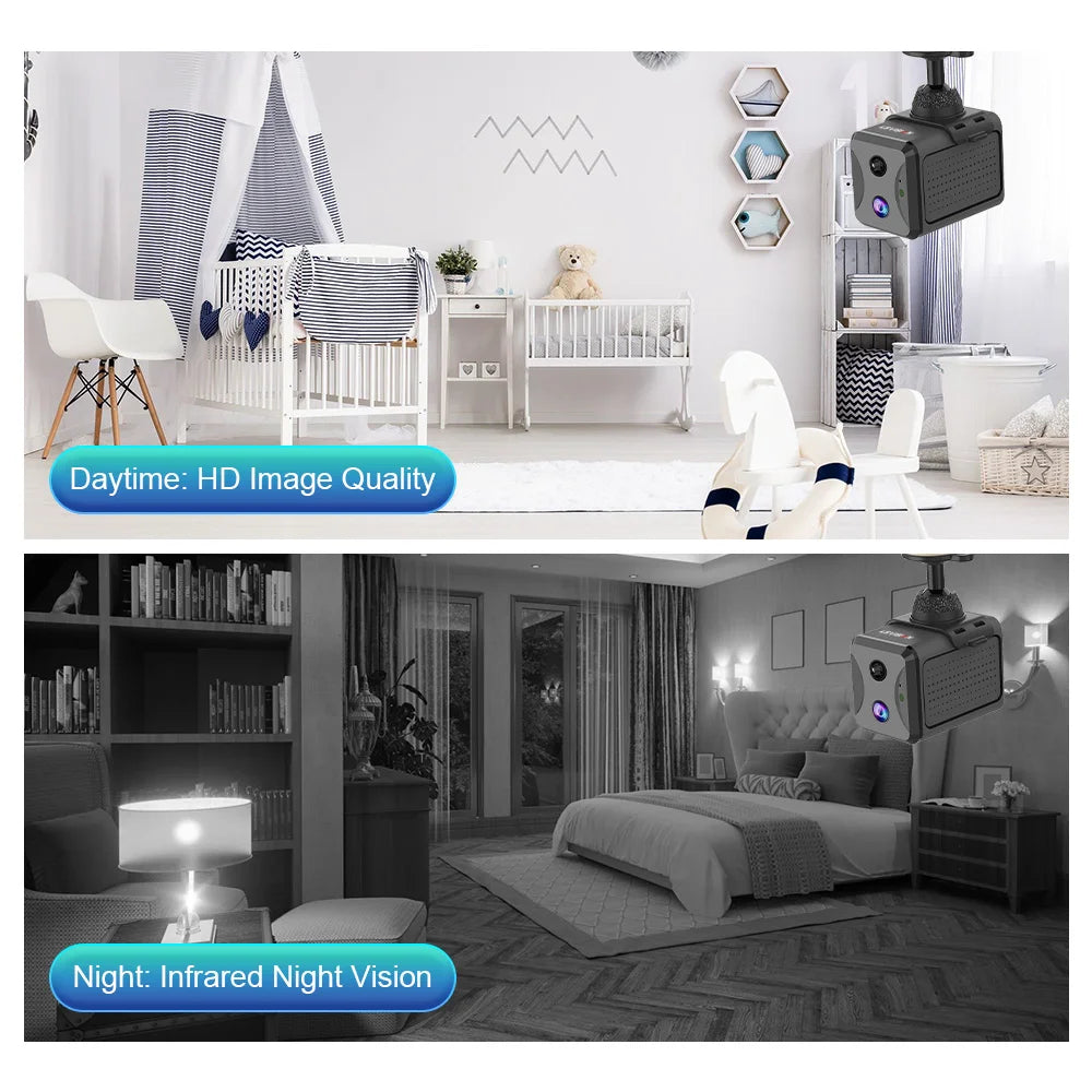 LS VISION 5MP 4G Mini CCTV Camera Wirelsess Indoor WiFi PIR Human Detection Night Vision Built-in Battery Surveillance Cameras