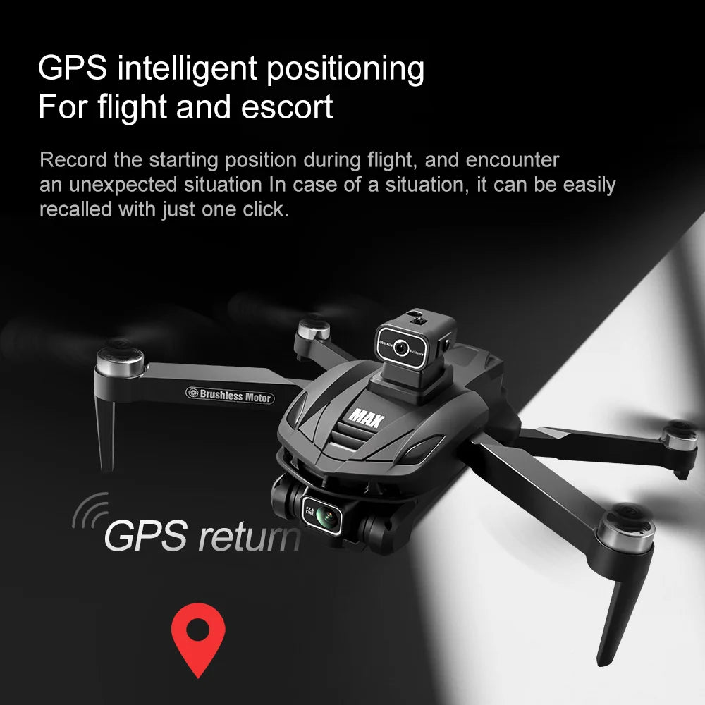 V168 MAX 8K GPS Drone Brushless Anti Drop Four Axis Long-Range Obstacle Avoidance Quadcopter Remote Controlled Aircraft Drone