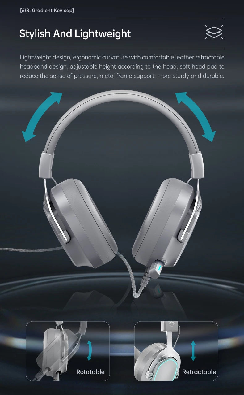 MACHENIKE GX30 Series Wireless Bluetooth Headphones 4 Modes 7.1 Surround Setting Bluetooth5.4 Gaming Headset Earphone