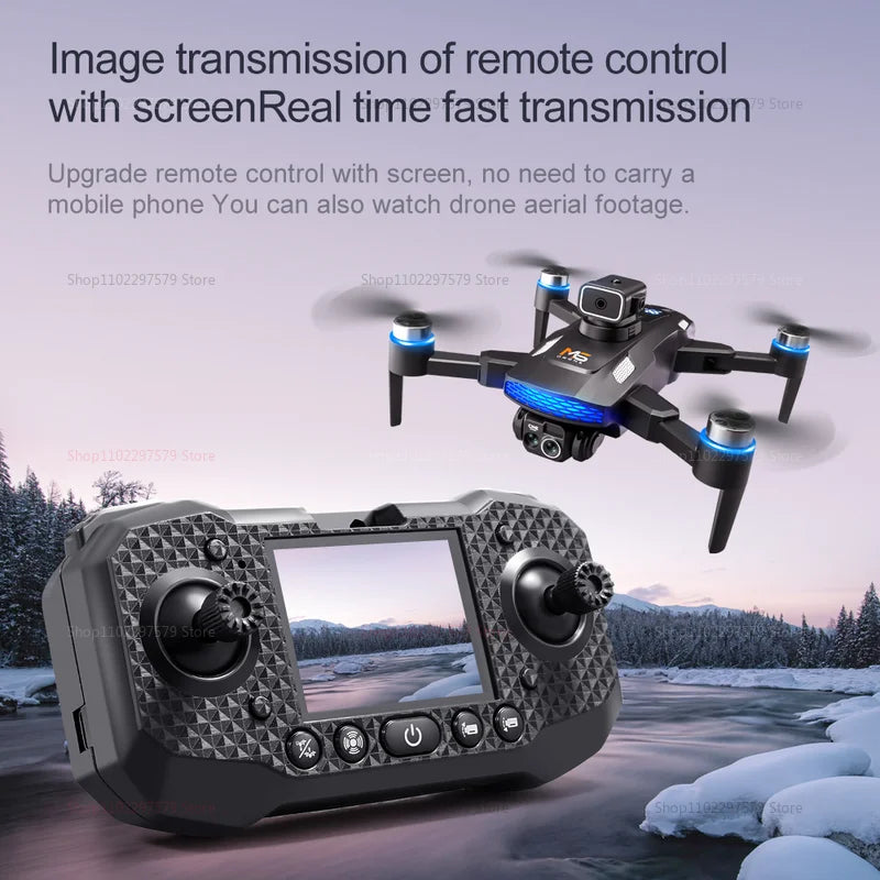M6 RC Drone 8K HD Camera Professional Quadcopter With Screen FPV Remote Control Drone Toys For Beginners Gifts Indoor Outdoor