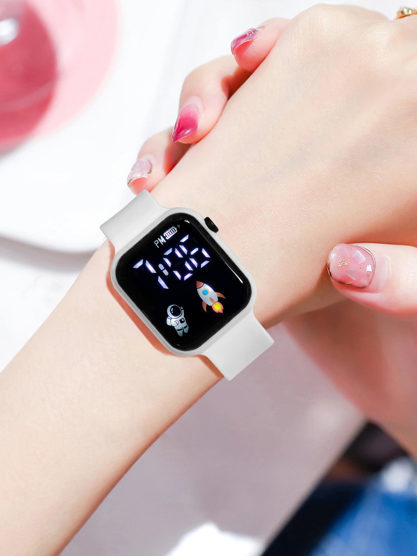 New Student Smart Watch Men's and Women's Astronaut Rocket Touch Screen Sports Electronic Watch Children's Festival Gift