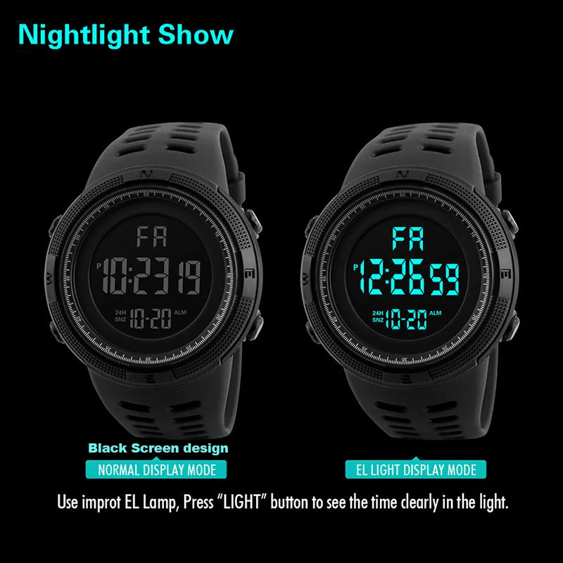 Electronic Watch For Mens Military Sports Watches Luminous Multifunction LED Digital Wristwatch for man kids Boy Student Teen