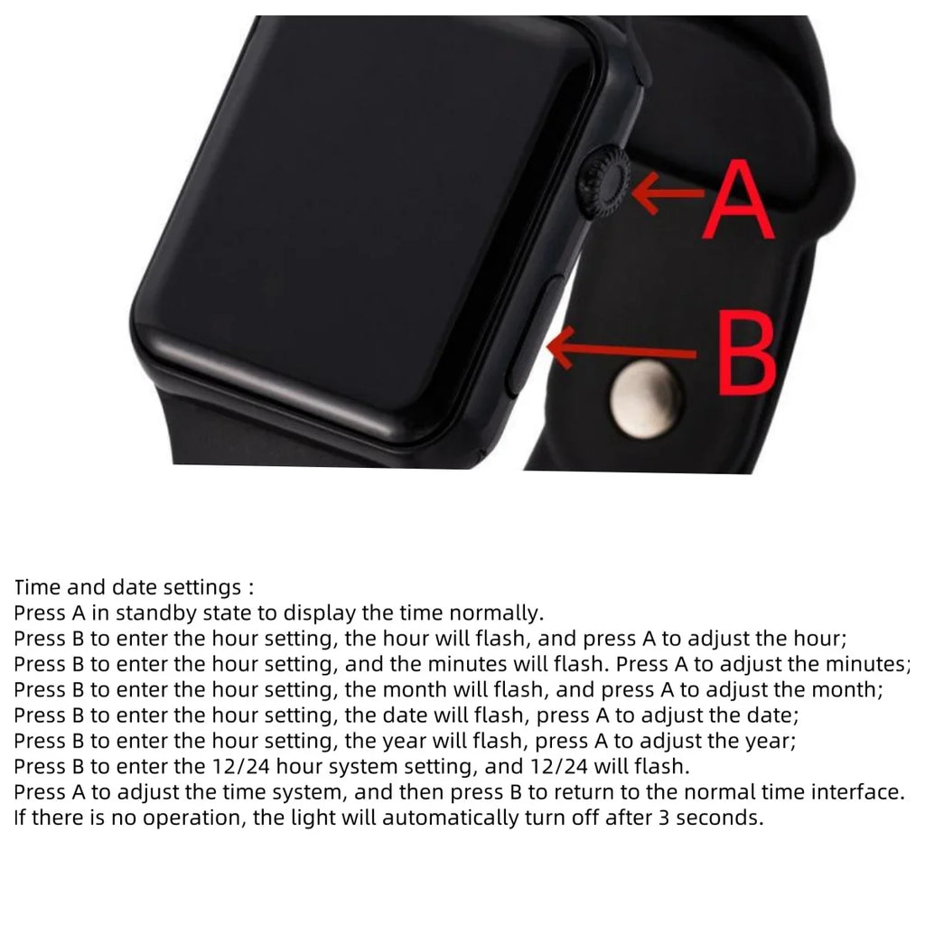 Simple Digital Watch for Men Women Fashion Sport LED Electronic Watch Black Silicone Wristband Casual Mens Watch Reloj Hombre
