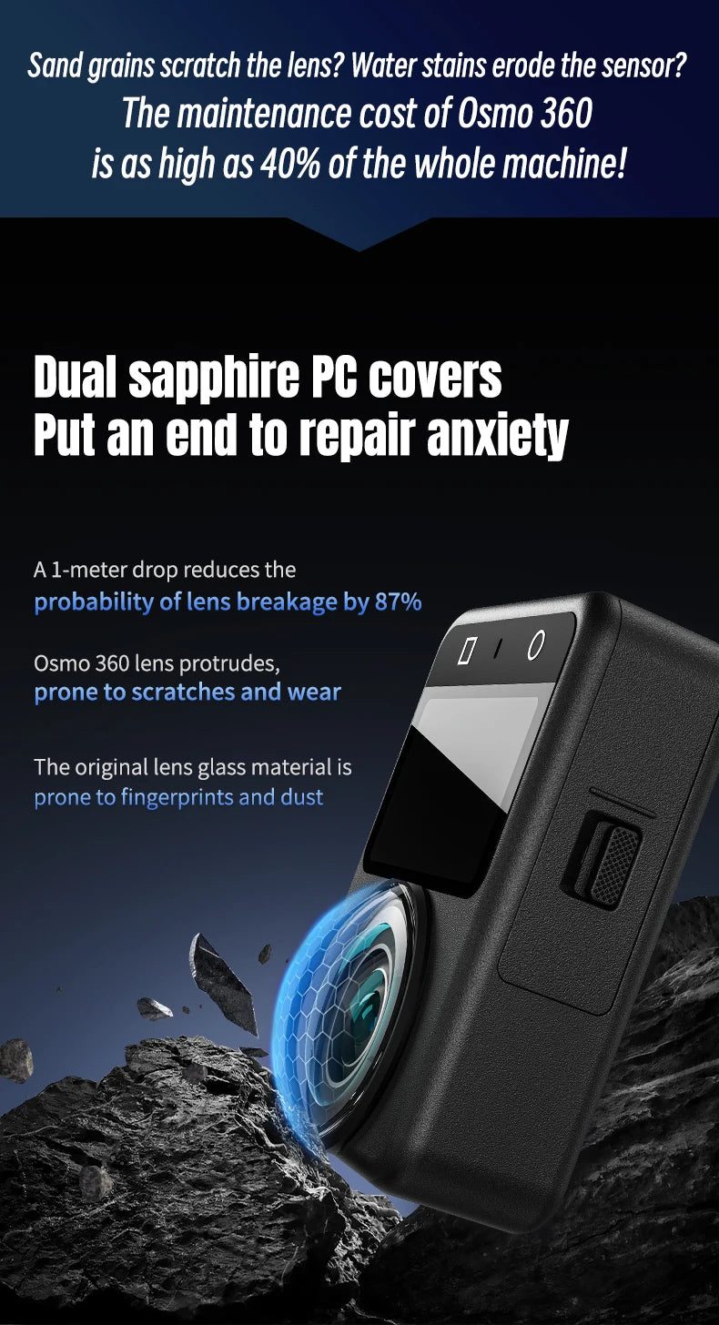 Lens Guards for DJI Osmo 360, PC Lens Protector Cover Lens Cap - Dust - Proof and Scratch - Resistant Camera Accessories