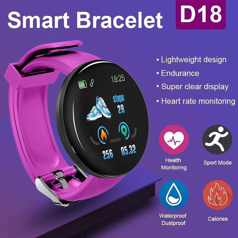 D18 Smartwatch Circular Color Screen With Multiple Sport Modes Call Information Reminder Photo Taking Music Smart Bracelet Watch