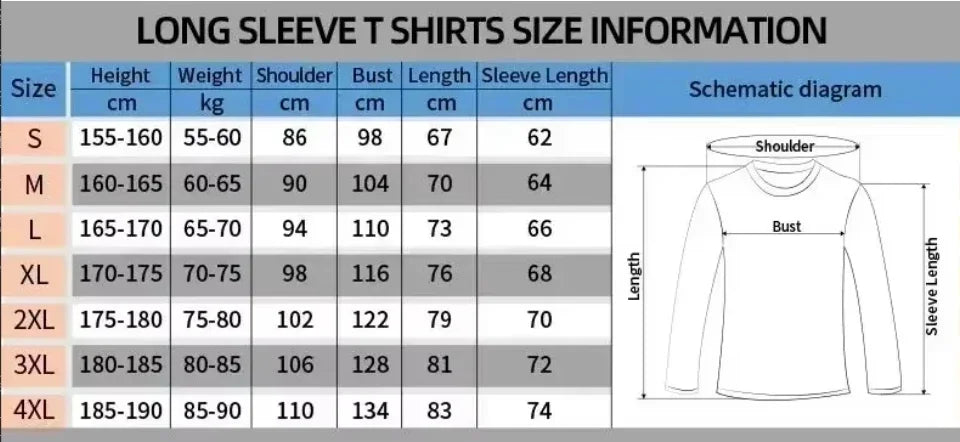 2025 New Men's Casual Trend Long Sleeve T-Shirt Breathable Quick Drying Comfortable Sports Soft Men's USA Printed Long Sleeve