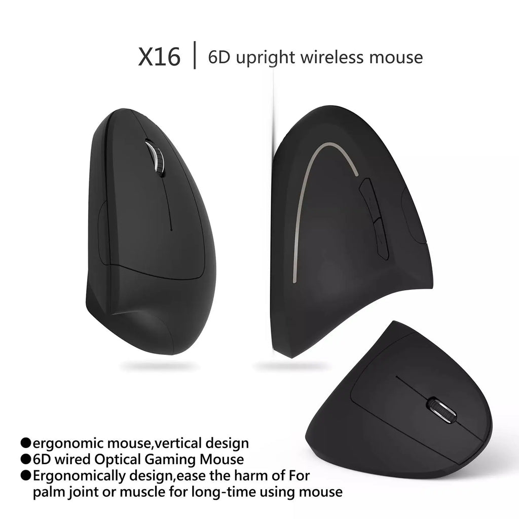 Ergonomic Vertical 2.4G Mute Mouse Wireless Computer Gaming Mice USB Optical DPI Mouse Right Left Hand For Laptop PC Desktop