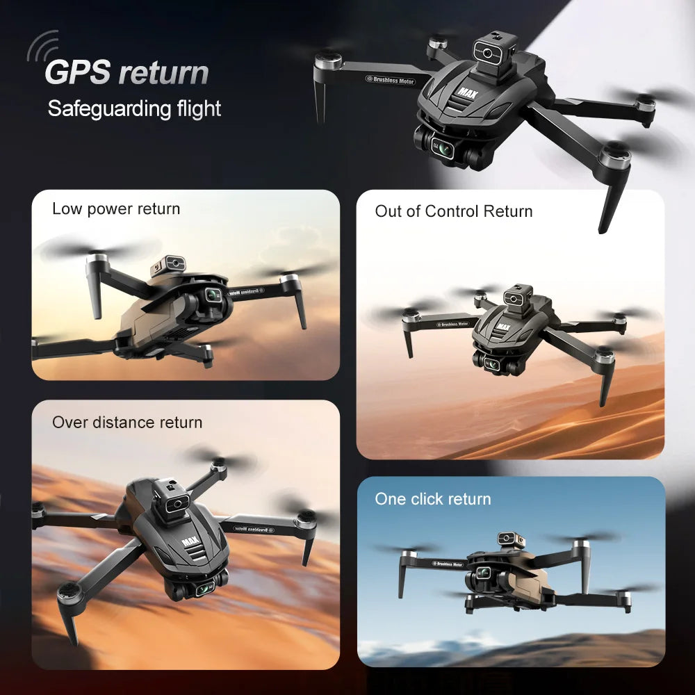 V168 MAX 8K GPS Drone Brushless Anti Drop Four Axis Long-Range Obstacle Avoidance Quadcopter Remote Controlled Aircraft Drone