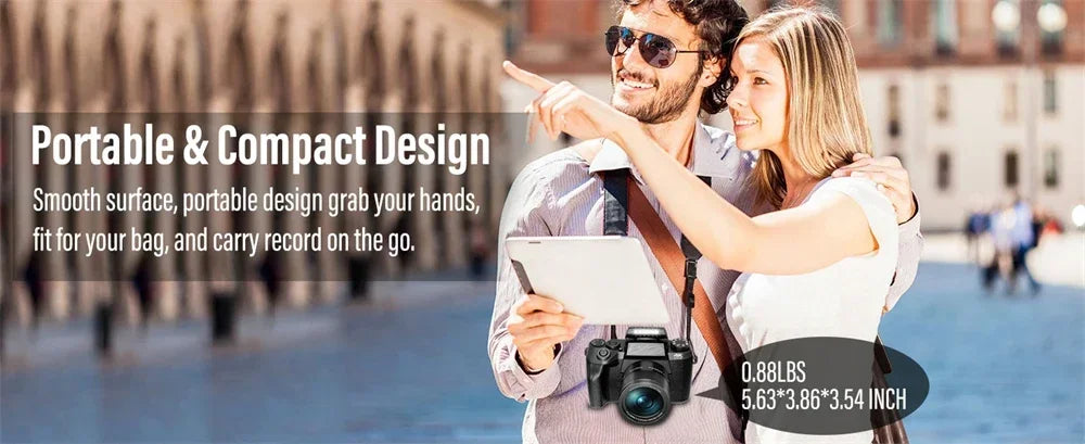 4K Digital Camera 64MP Auto Focus Lens Photography YouTube Ins Vlog Camcorder 4.0"Touch Screen 16X Zoom Optical Video Camera