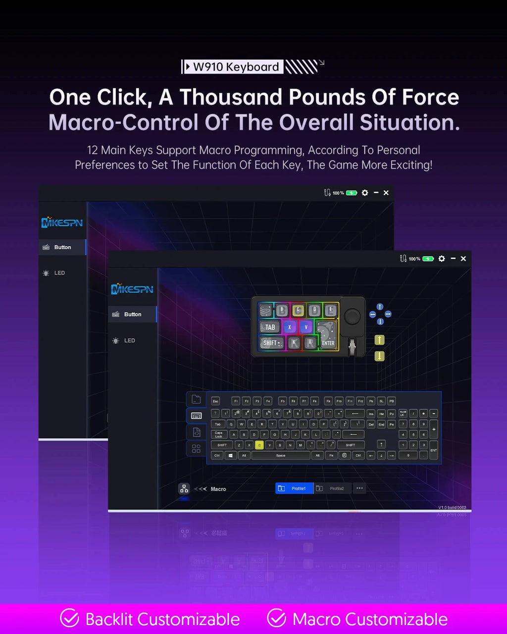 Wireless Mechanical Keyboard 2 Knob Bluetooth Keyboard RGB 12 Key Mini Button Gaming Keypad Mechanical Hot Swap Keyboard