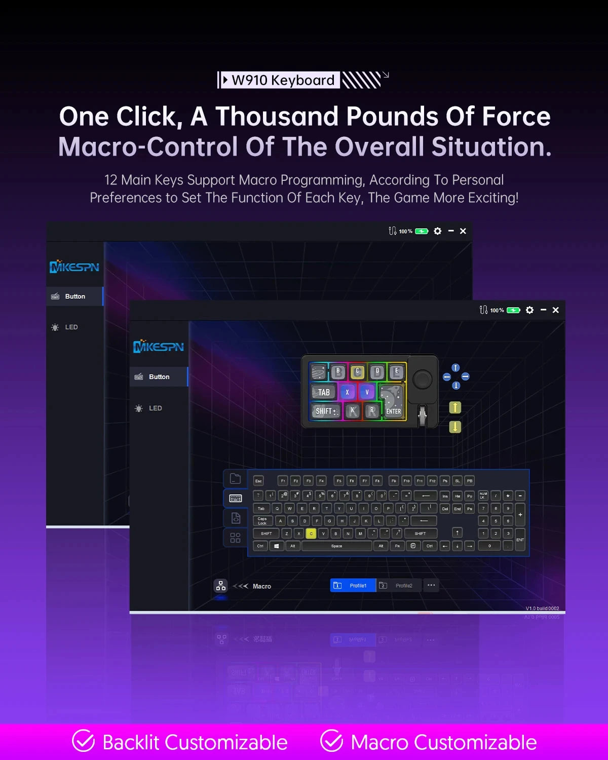 Wireless Mechanical Keyboard 2 Knob Bluetooth Keyboard RGB 12 Key Mini Button Gaming Keypad Mechanical Hot Swap Keyboard