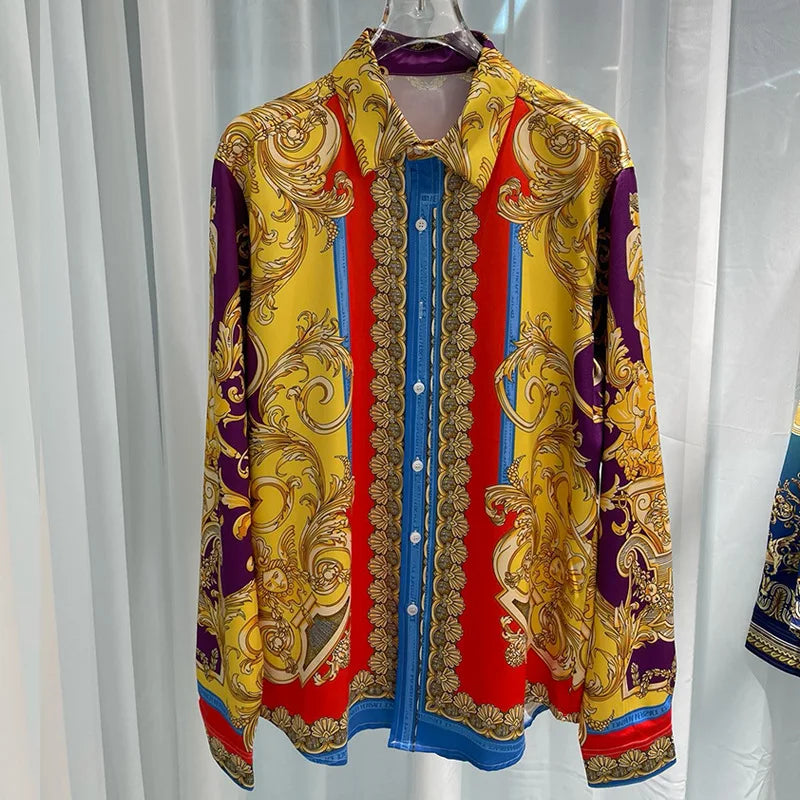 2024 Spring and Autumn New Fashion Shopping Leisure Digital Printing Youth Travel Fashion Men's Long Sleeve Shirt Trendy