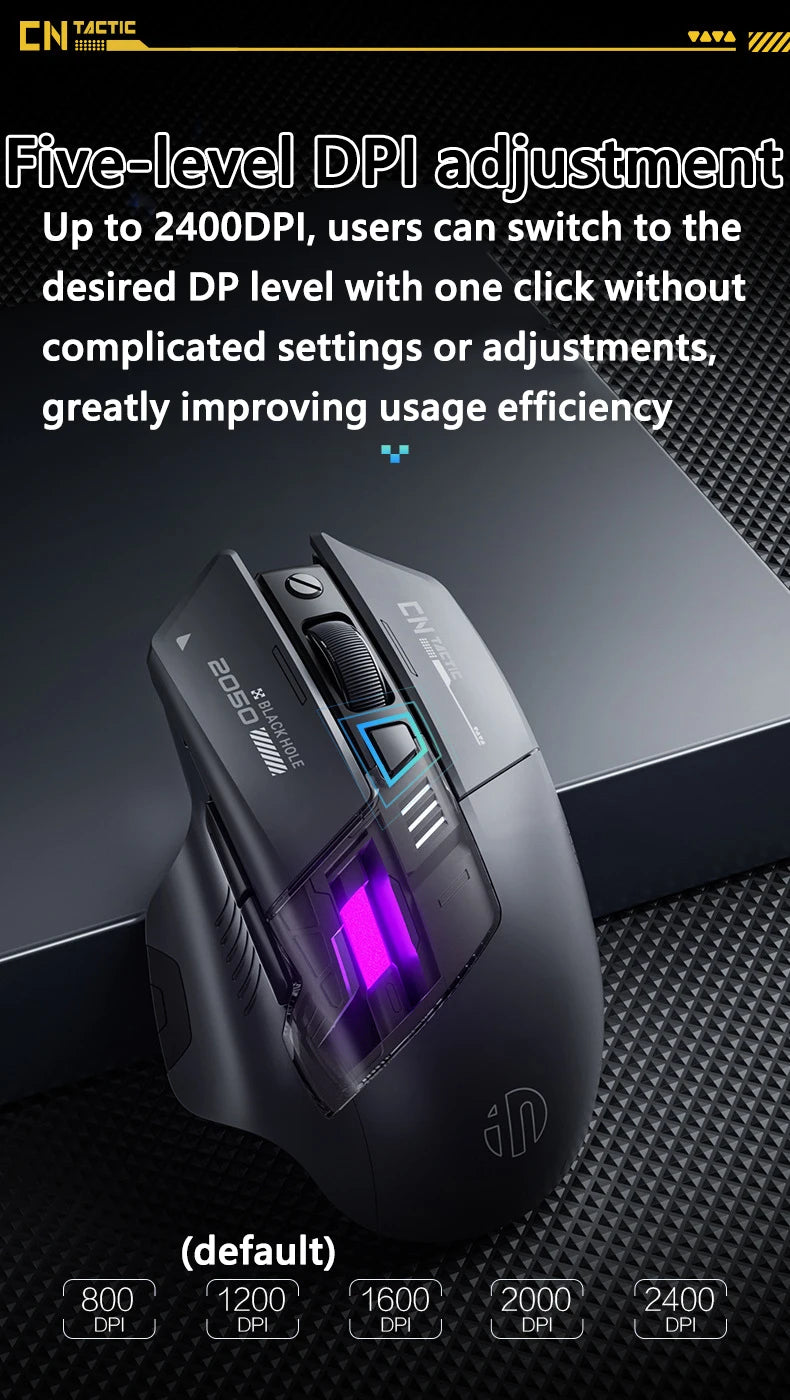 Inphic A9 Explorer Wireless Gaming Mouse 500mA Battery Level Display Ergonomics Bluetooth Office Mouse For PC Laptop