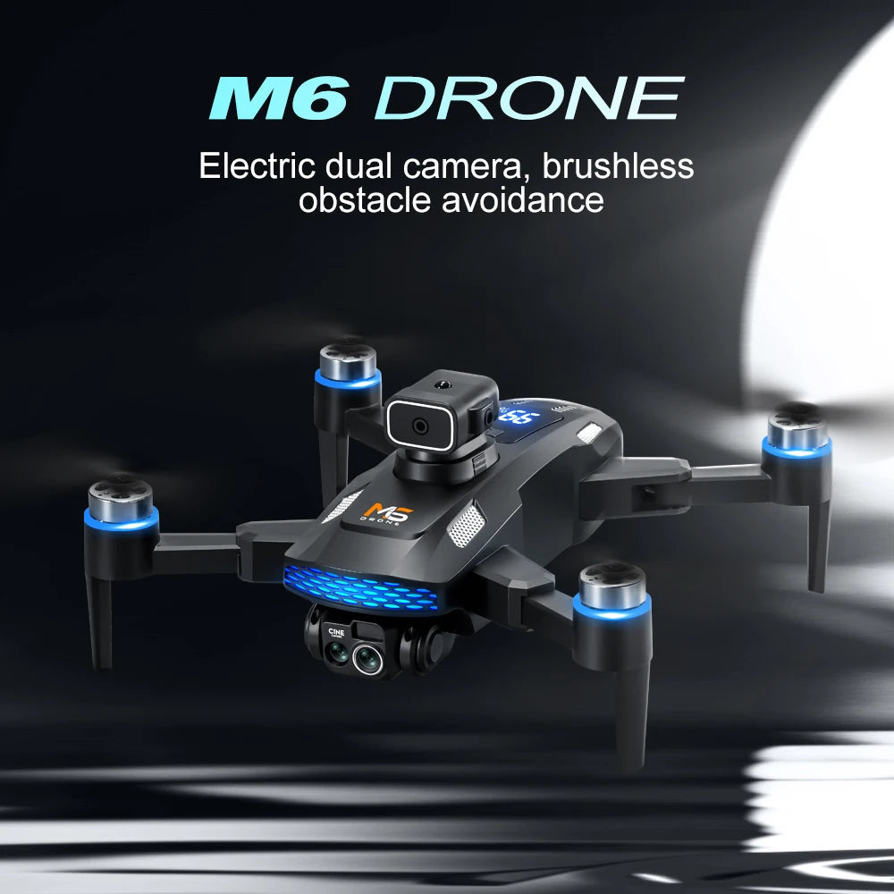 M6 RC Drone 8K HD Camera Professional Quadcopter With Screen FPV Remote Control Drone Toys For Beginners Gifts Indoor Outdoor