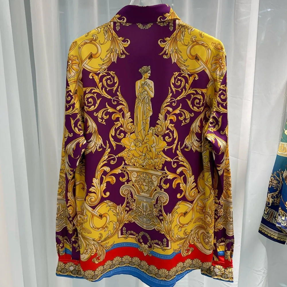 2024 Spring and Autumn New Fashion Shopping Leisure Digital Printing Youth Travel Fashion Men's Long Sleeve Shirt Trendy