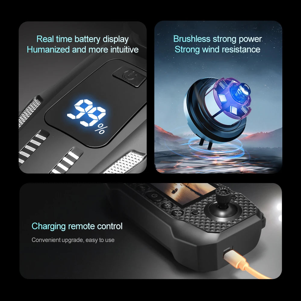 M6 RC Drone 8K HD Camera Professional Quadcopter With Screen FPV Remote Control Drone Toys For Beginners Gifts Indoor Outdoor