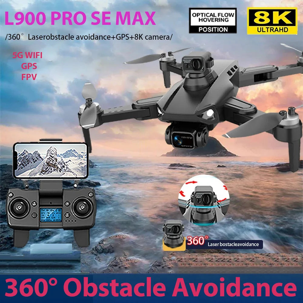 2024 L900 PRO MAX Drone 4K Professional HD Dual Camera Brushless Foldable Quadcopter GPS 5G WIFI RC Aerial Mini Drones Toys