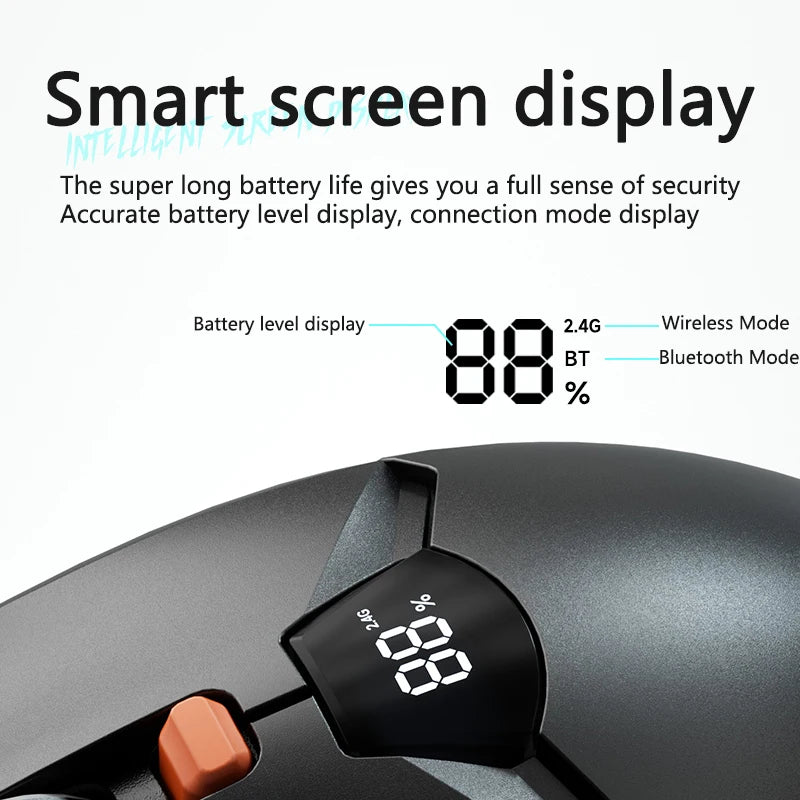 Warvank SX01 Bluetooth Wireless Mouse Smart Screen Battery Level Display Silent Office Mouse  600mAh Rechargeable Gaming Mouse