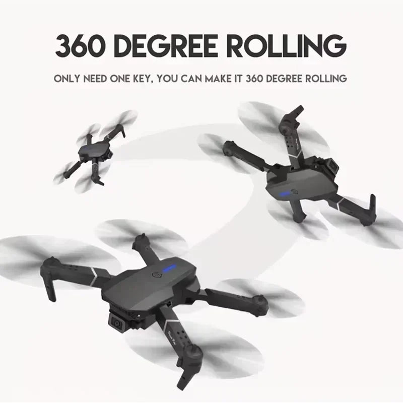 E88 Pro Wifi FPV Drone With 4K HD 1080P Wide Angle Camera Height Hold Foldable RC Quadcopter Helicopter Gift